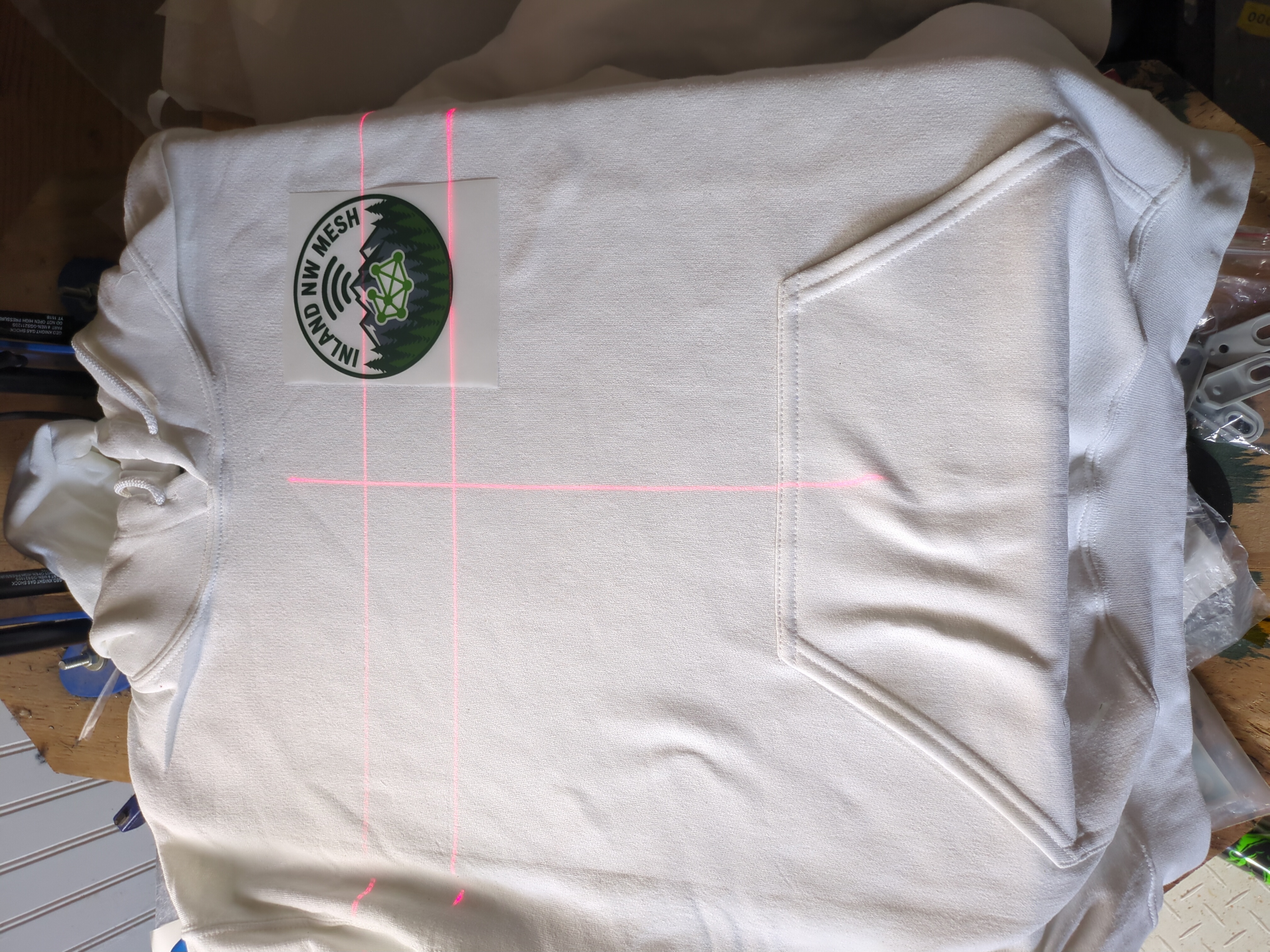 inwmesh small logo hoodie